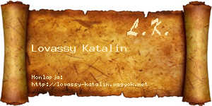 Lovassy Katalin névjegykártya